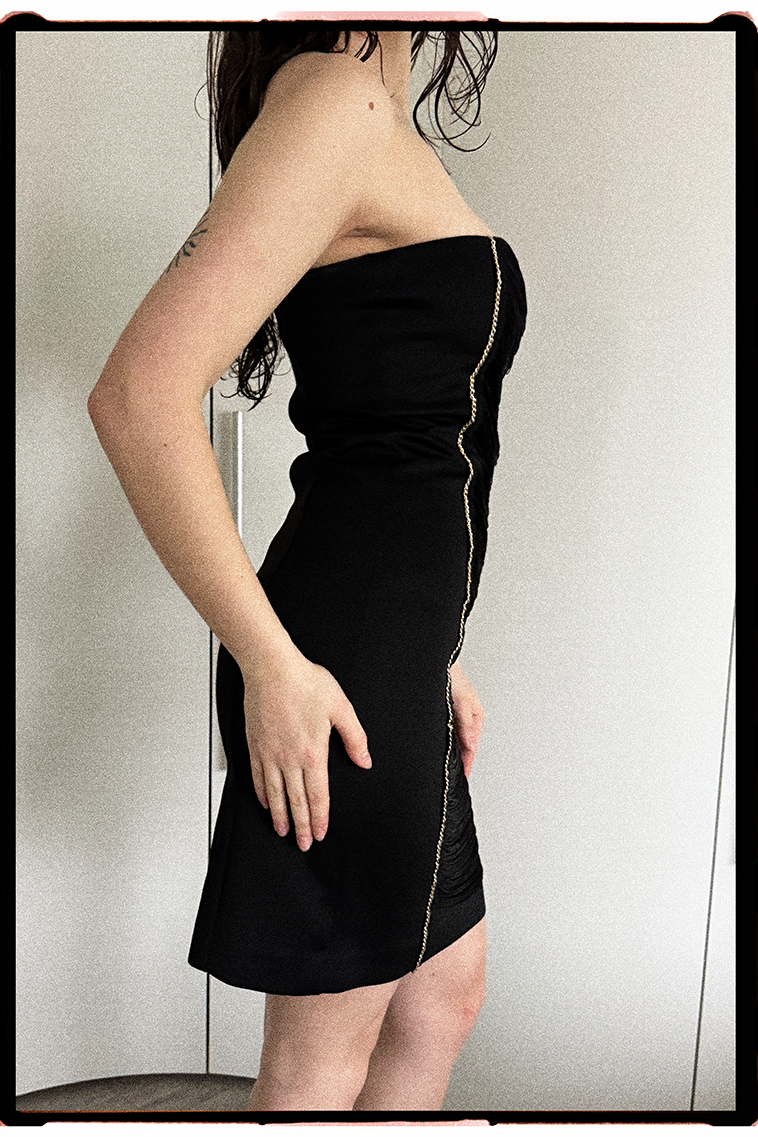 Anne Fontaine Paris black strapless dress