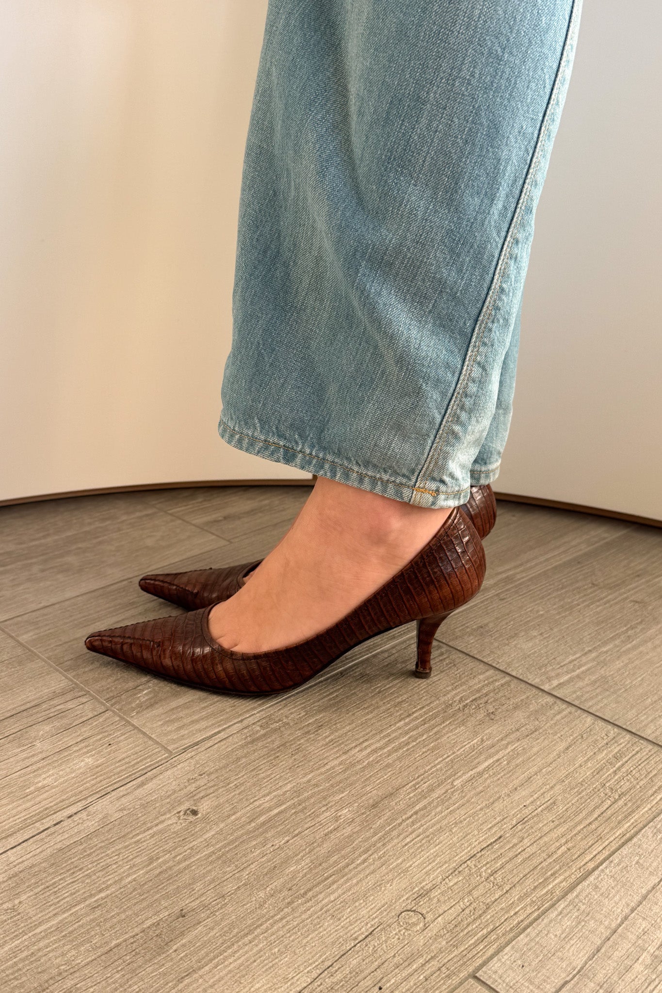 Vintage Miu Miu snakeskin leather pumps