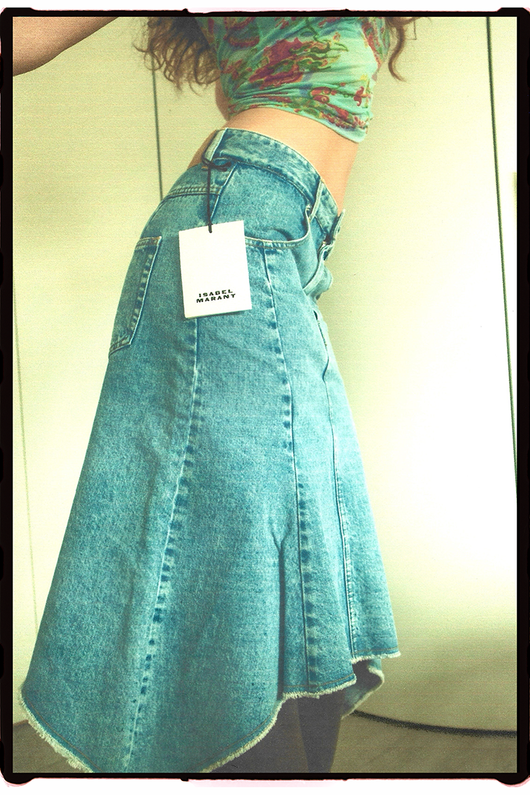 Isabel Marant asymmetrical denim midi skirt