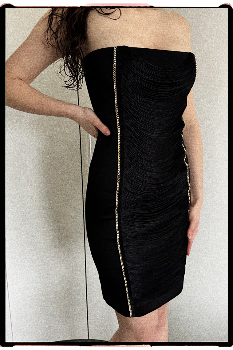 Anne Fontaine Paris black strapless dress