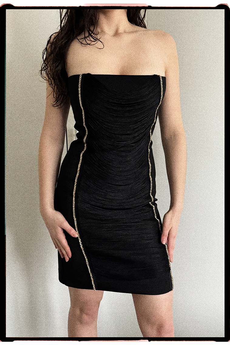 Anne Fontaine Paris black strapless dress