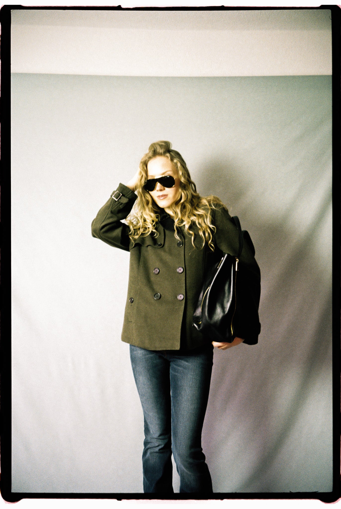 Barbour khaki cashmere blend wool coat