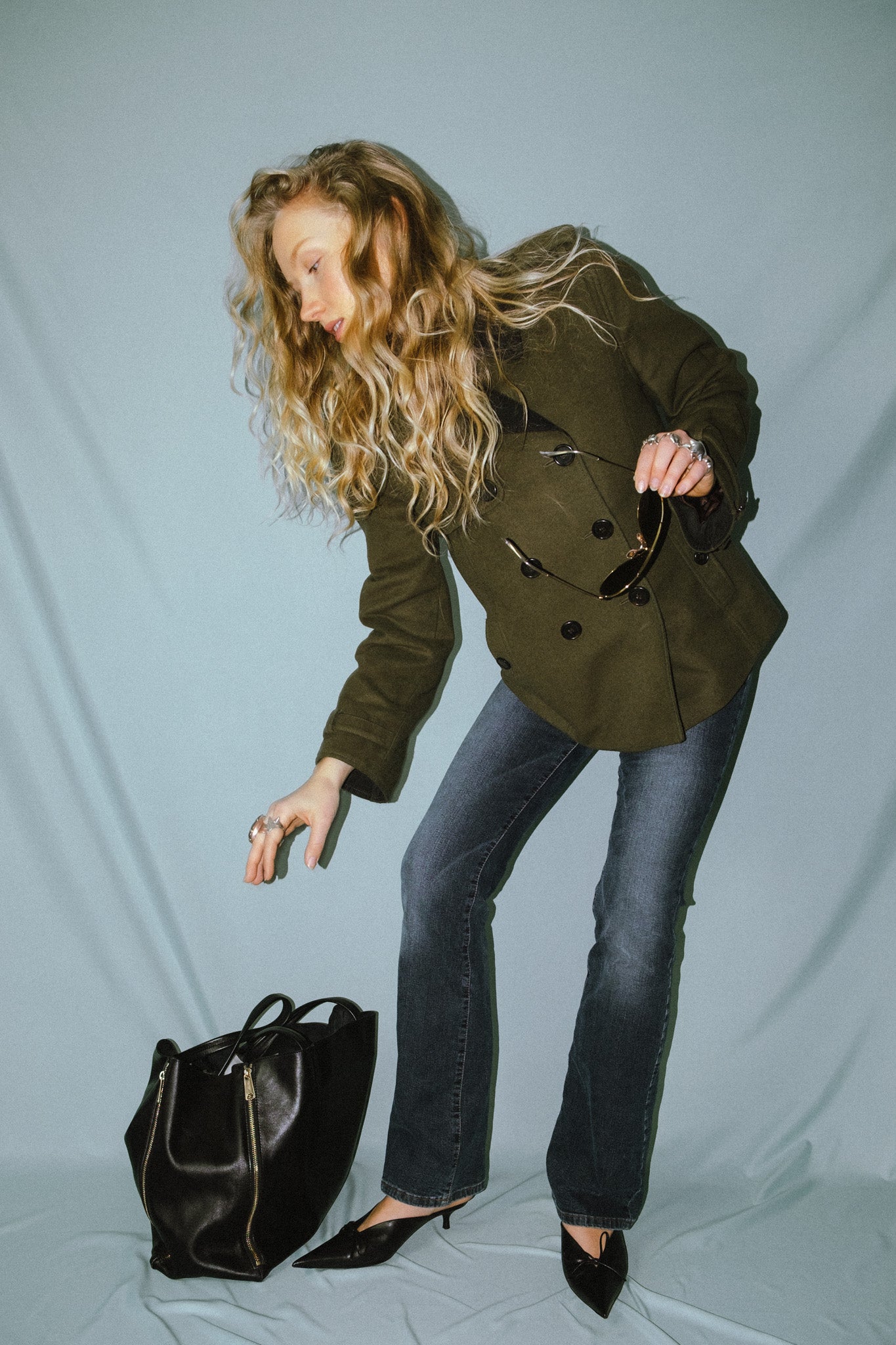 Barbour khaki cashmere blend wool coat
