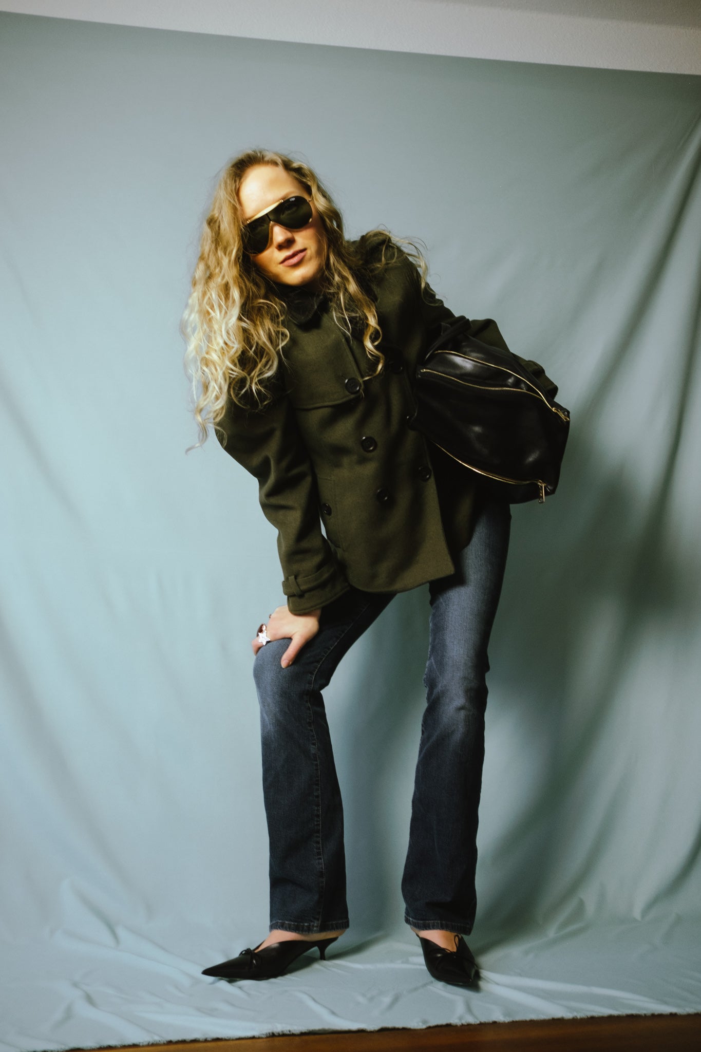Barbour khaki cashmere blend wool coat