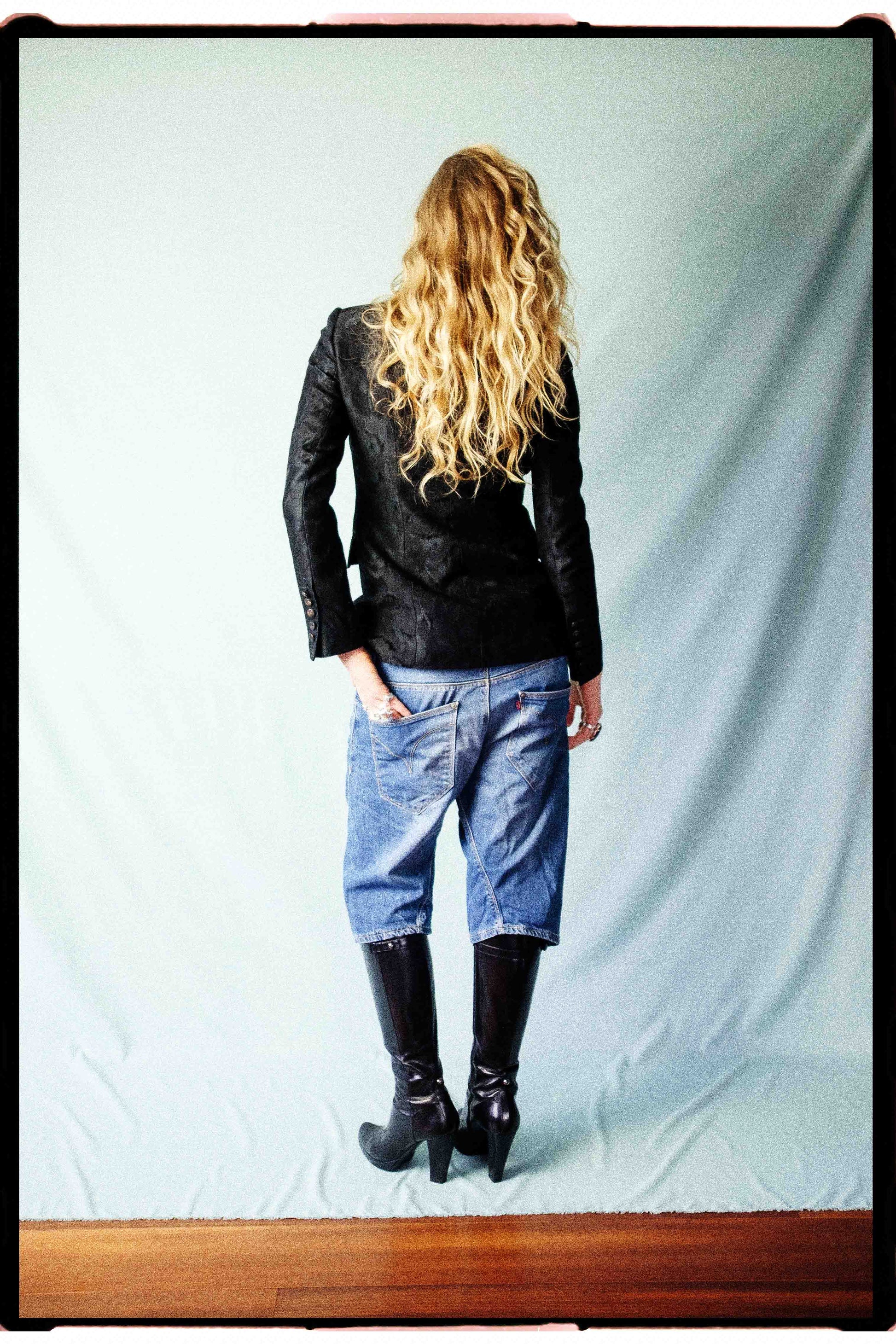 Black Gucci wool blazer back view tailoring