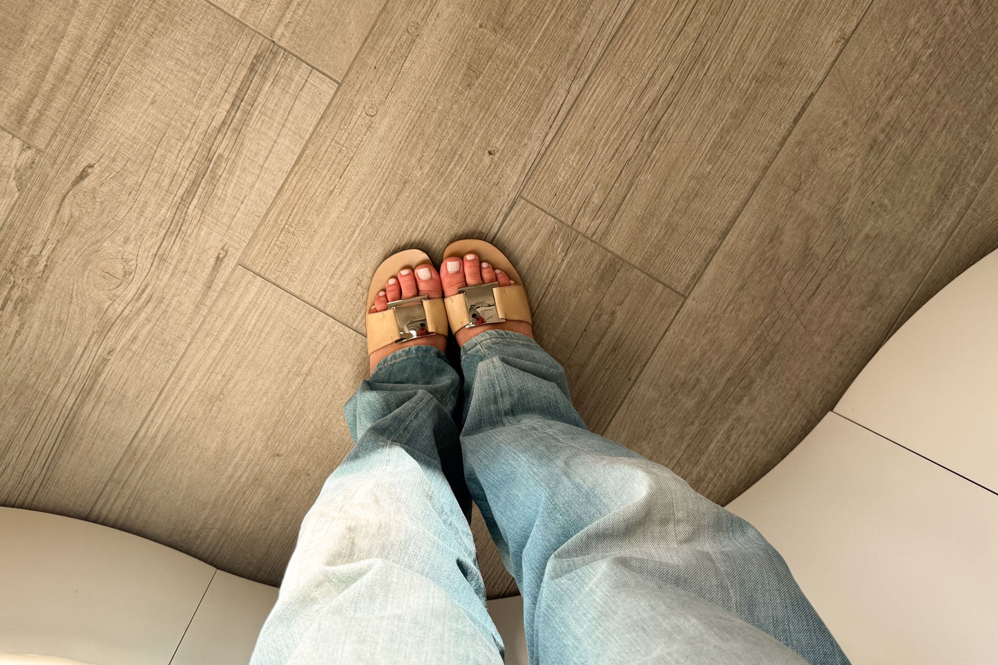 Vintage Gucci leather sandals with silver buckle