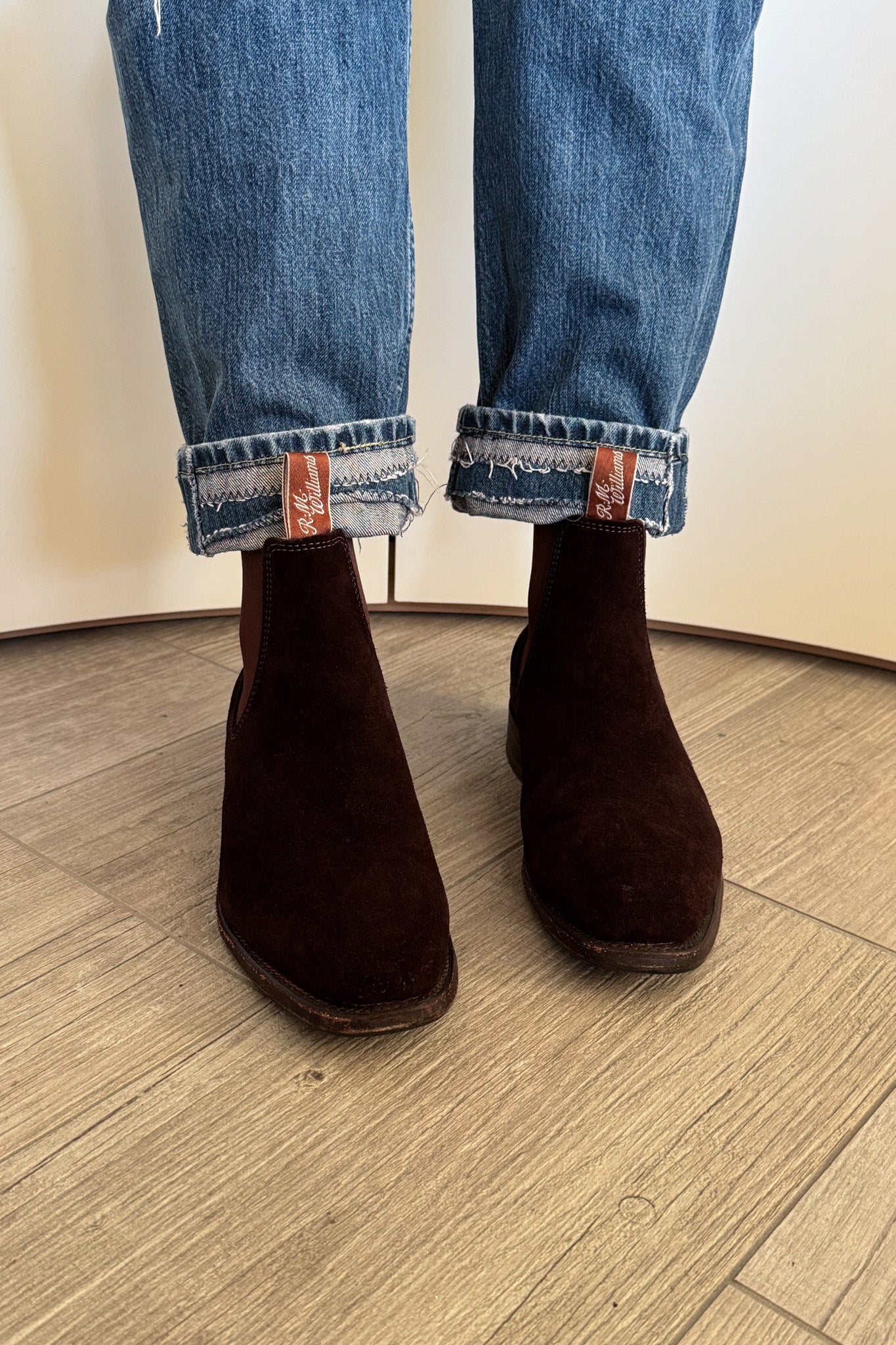 RM Williams Craftsman Collection suede boots