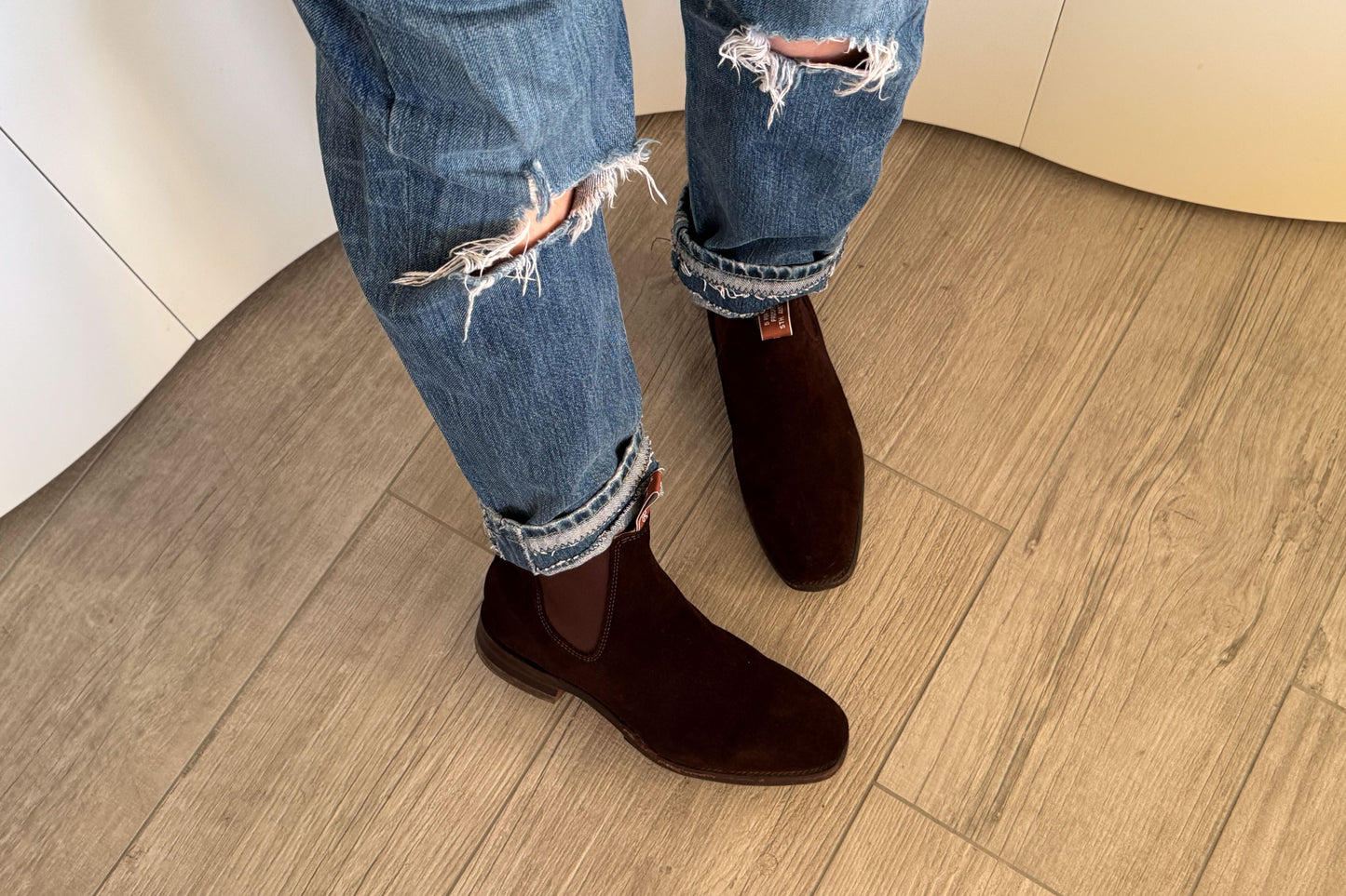RM Williams Craftsman Collection suede boots
