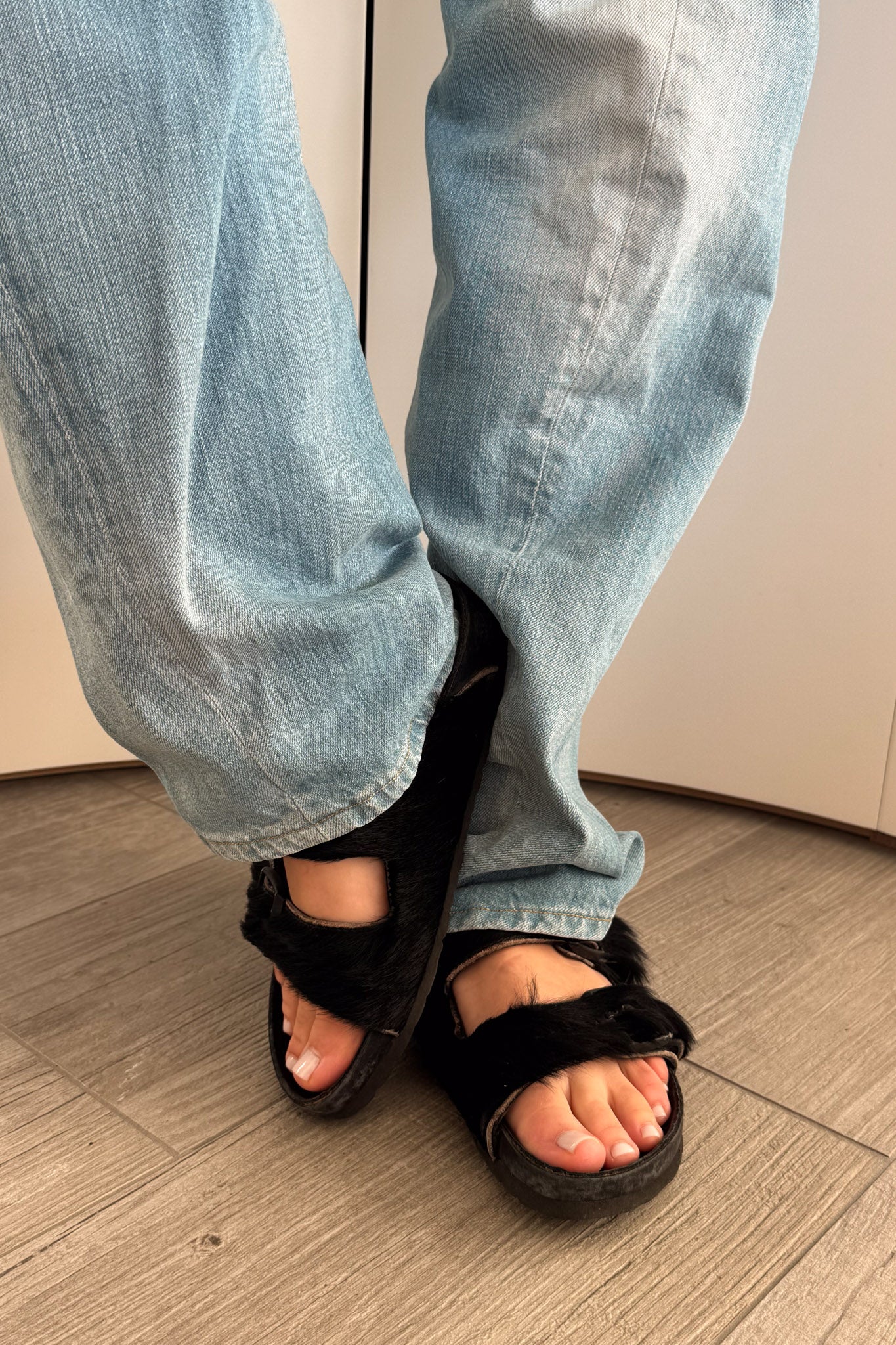 Rick Owens x Birkenstock pony hair fur Arizona sandals