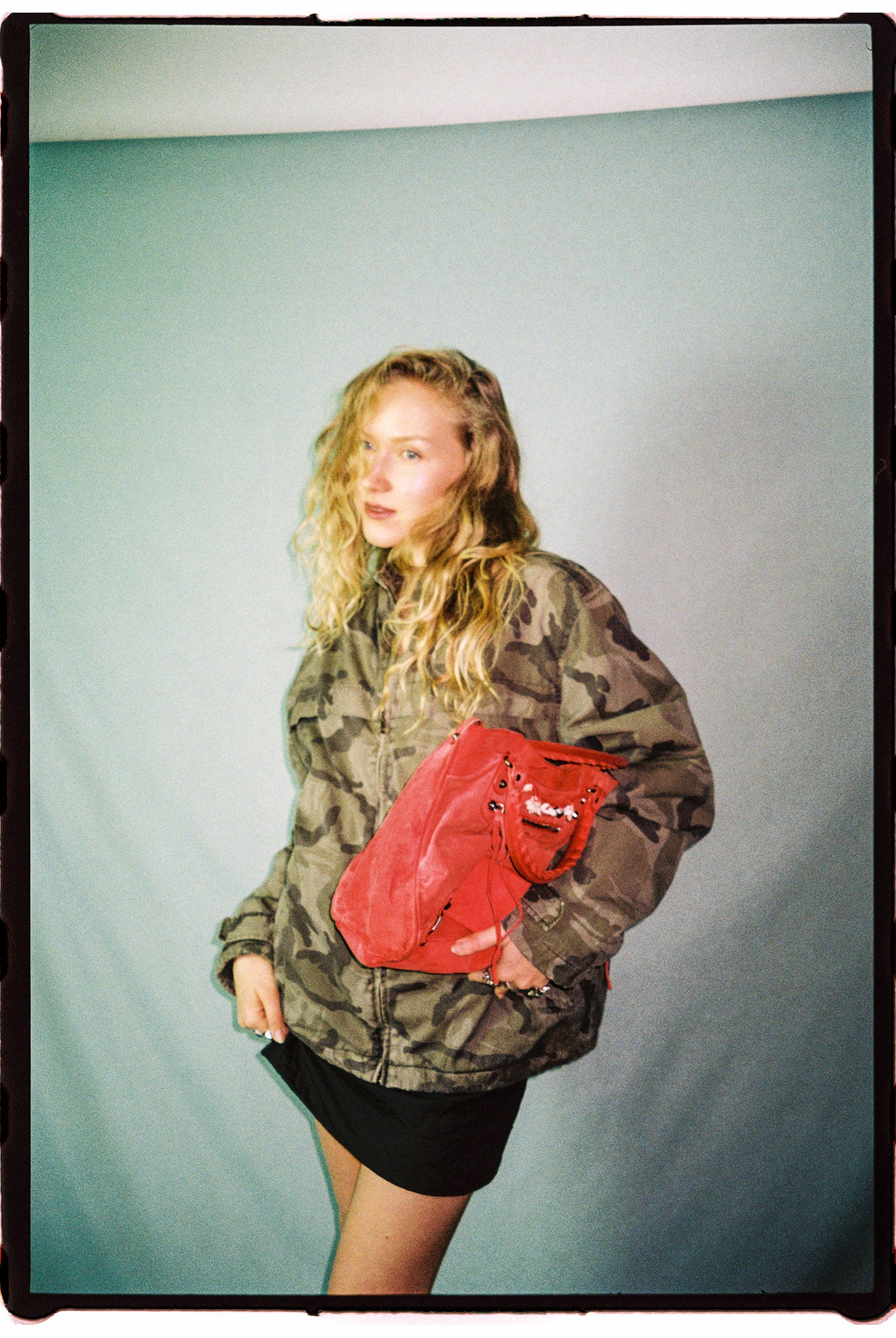Vintage camo high neck jacket