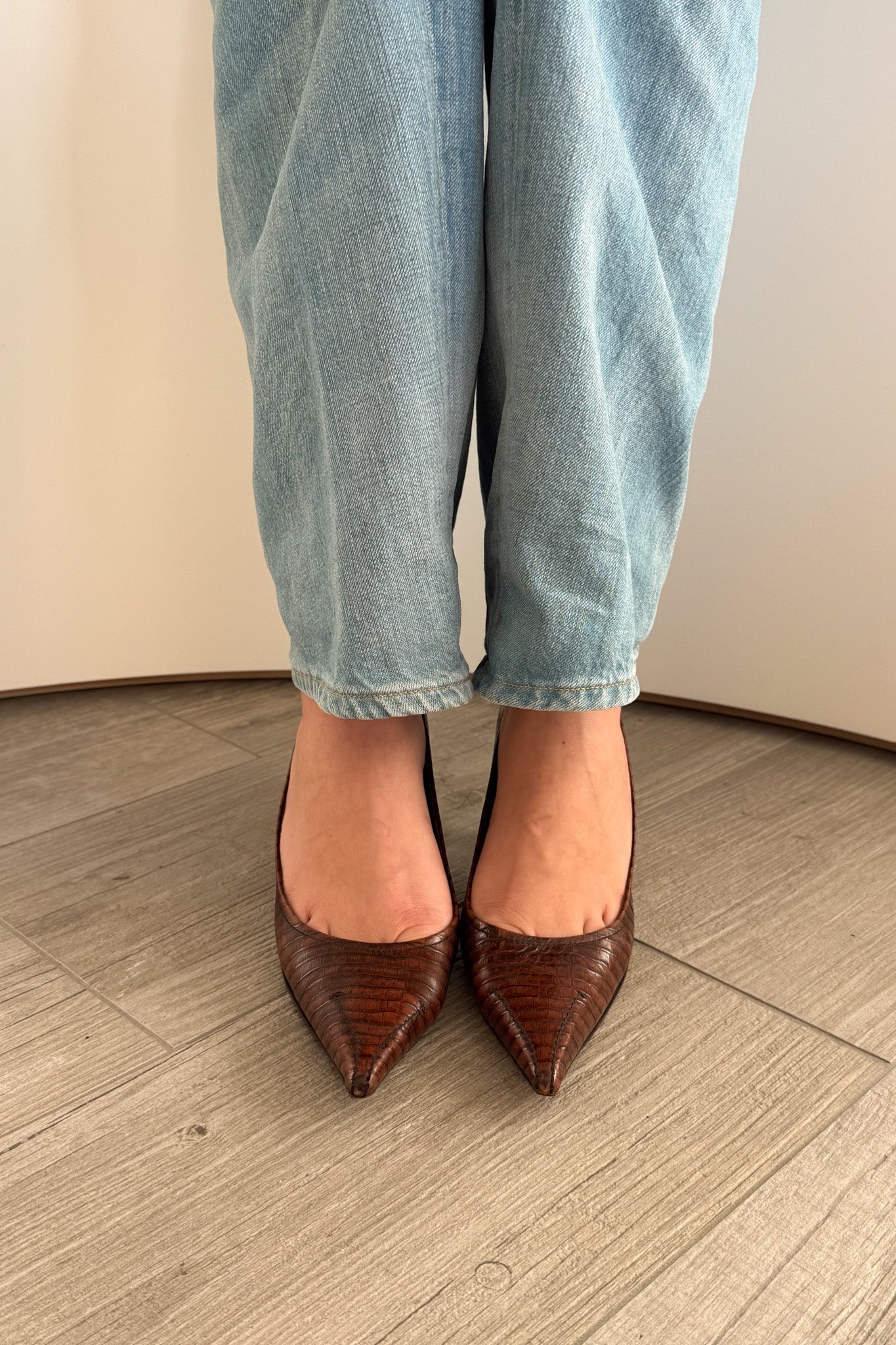 Vintage Miu Miu snakeskin leather pumps