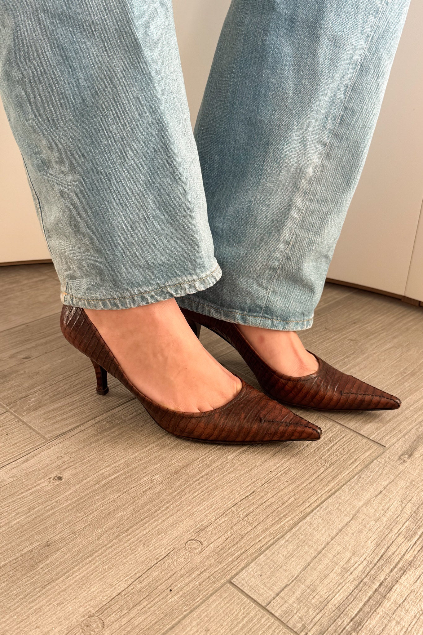 Vintage Miu Miu snakeskin leather pumps